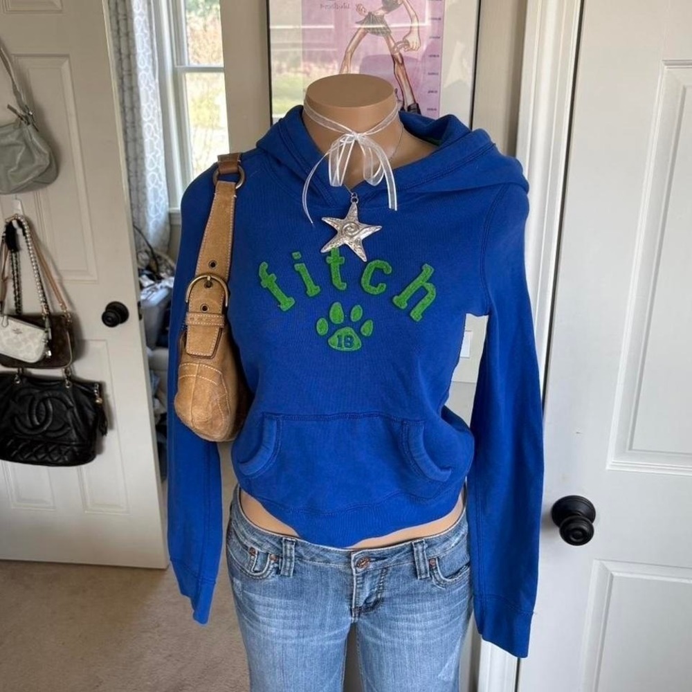 Y2k 2000s Abercrombie & fitch spellout Blue Hoodie